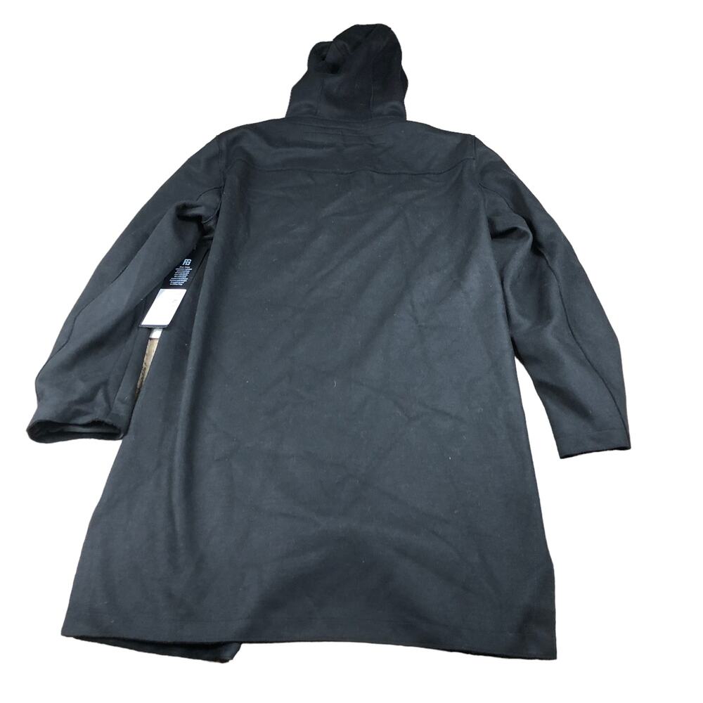 RIVER STONE Coat Black Front Zip With Hood Men's Medium NWT Thick Modern - Picture 2 of 7
